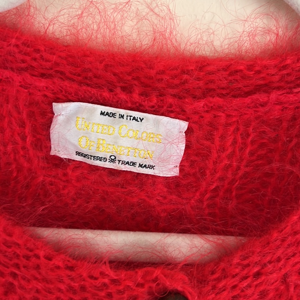 United Colors of Benetton 80% Mohair Cardigan Sweater - Picture 4 of 8